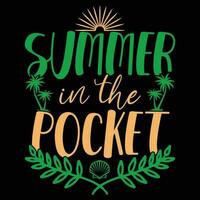 sommar i de ficka t-shirt design vektor