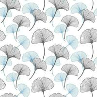 nahtlos Muster, Hand gezeichnet Ginkgo biloba Blätter auf ein Weiß Hintergrund. Hintergrund, drucken, elegant Textil, Vektor