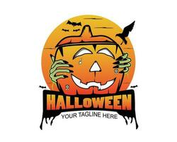 Halloween Logo Design Konzept Vektor Illustration