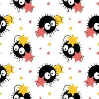 nahtlos Muster, komisch Baby Monster. Kinder- drucken, Textil, Hintergrund, Vektor