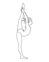 Gliederung Zeichnung von ein Turner Mädchen. das Mädchen tut ein Gymnastik- Übung. Sport Illustration, Vektor