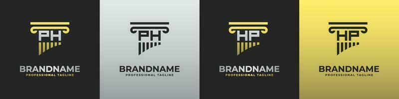 brev hp eller ph advokat logotyp, lämplig för några företag relaterad till advokat med hp eller ph initialer. vektor