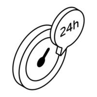 wa einzigartig Design Symbol von 24h Bedienung eb vektor