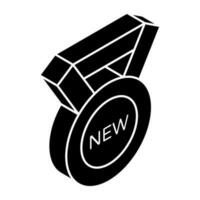 konzeptionelle Glyphe Design Symbol von Neu Abzeichen Netz vektor