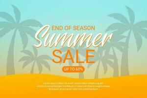 Sommer- Verkauf Vorlage Hintergrund mit tropisch Pflanzen vektor