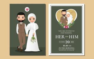 romantiska unga muslimska par tecknade i kärlek vektor