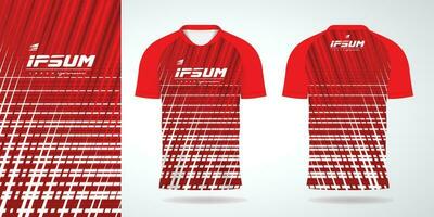 röd vit jersey sport enhetlig skjorta design mall vektor