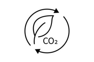 Kohlenstoff Dioxid Emission die Ermäßigung Symbol Illustration. Symbol verbunden zu global Erwärmen, co2. Linie Symbol Stil. einfach Vektor Design editierbar