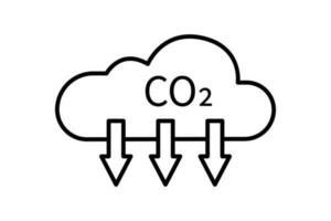 kol dioxid utsläpp ikon illustration. ikon relaterad till global uppvärmning, co2. linje ikon stil. enkel vektor design redigerbar