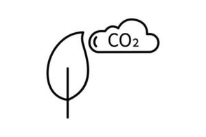 reduzieren co2 Emissionen. Symbol verbunden zu global Erwärmen, halt Klima ändern, co2. Linie Symbol Stil. einfach Vektor Design editierbar