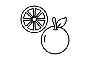 orange frukt ikon illustration. frukt och tropisk. ikon relaterad till frukter. linje ikon stil. enkel vektor design redigerbar