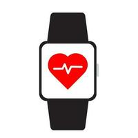 Herz schlagen auf Smartwatch Vektor Illustration Gesundheitswesen Symbol