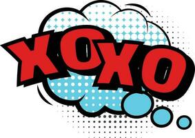 xo xo Blase, komisch Emotion und Ausdruck zum Comic Buch vektor