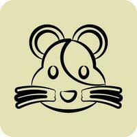 Symbol Hamster. verbunden zu Tier Kopf Symbol. Glyphe Stil. einfach Design editierbar. einfach Illustration vektor