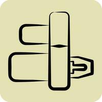 Symbol Anlasser. verbunden zu Auto Bedienung Symbol. Glyphe Stil. Reparatur Motor. einfach Illustration vektor