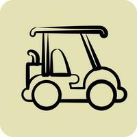 Symbol Golf Wagen. verbunden zu Sport Ausrüstung Symbol. Hand gezeichnet Stil. einfach Design editierbar. einfach Illustration vektor