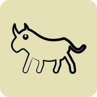 ikon noshörning. relaterad till inhemsk djur symbol. glyf stil. enkel design redigerbar. enkel illustration vektor