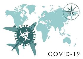 internationellt plan med coronavirus ombord vektor