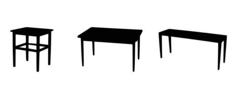 trevlig tabell silhuetter vektor design. svart illustration. svart tabell.