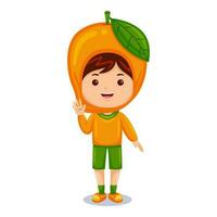 pojke barn mango karaktär vektor