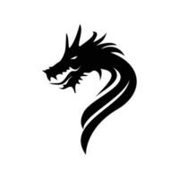 Drachen Kopf Silhouette Design. Mythologie Kreatur Zeichen und Symbol. vektor