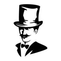 Gentleman-Logo-Template-Design. Mann mit Hut-Symbol, Zeichen und Symbol. vektor