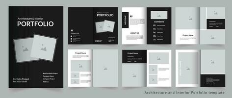 Architekturportfolio oder Designvorlage für Innenportfolios vektor