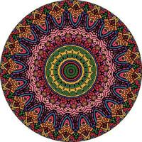 mehrfarbiger Mandala-Hintergrund. Malbuch Seite. ungewöhnliche Blütenform. orientalisch. Anti-Stress-Therapiemuster. Designelemente weben vektor