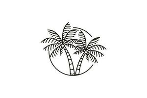 handflatan träd linje konst logotyp minimalistisk vektor symbol illustration design