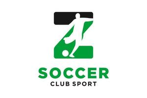 Vektor Initialen Brief z mit Fußball kreativ geometrisch modern Logo Design.
