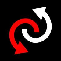 rot und Weiß zwei Weg oben und Nieder Pfeile Logo Symbol Vektor Illustration. Transfer oder Austausch Pfeil Symbol.