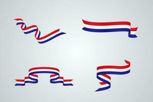 einstellen von Flagge Band mit Palette Farben von Kroatien zum Unabhängigkeit Tag Feier Dekoration vektor