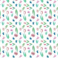 Frühling nahtlos Muster mit bunt Tulpe Blumen - - Vektor Illustration