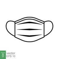 Gesicht Maske Symbol. einfach Gliederung Stil. medizinisch Maske, chirurgisch, Startseite Gesicht, Sicherheit Konzept. dünn Linie Symbol. Vektor Symbol Illustration isoliert auf Weiß Hintergrund. eps 10.