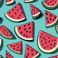 Vektor süß oder Comic Karikatur Wassermelone nahtlos Muster zum Produkte oder Verpackung Papier Drucke.