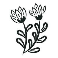 Hand gezeichnet Blumen- Gekritzel Hintergrund. eben Design abstrakt Blätter Design zum Gruß Karte Einladung vektor