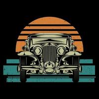 klassisch Auto Jahrgang T-Shirt Design Vektor Illustration