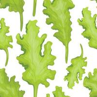 vektor mönster med illustration av naturlig sallad blad. färsk, hälsosam och friska mat från de bruka eller trädgård.