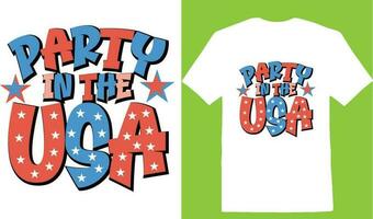 fest i de USA t-shirt vektor
