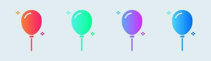 ballong fast ikon i lutning färger. dekoration tecken vektor illustration.