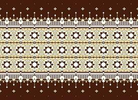 geometrisch und Blume ethnisch Stoff Muster zum Stoff Teppich Hintergrund Hintergrund Verpackung usw. vektor