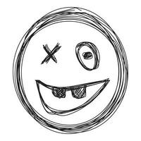 lächelnd Gesicht Emoticon kritzeln Kunst vektor