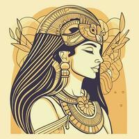 Ägypten Kleopatra Illustration ist Regal und fesselnd, perfekt zum Designs Das verkörpern Leistung und Stärke vektor