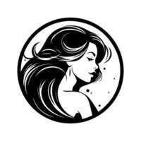 feminin Logo Design strahlt aus Anmut und Raffinesse, perfekt zum Marken suchen zu Vitrine ihr Eleganz und Raffinesse. vektor