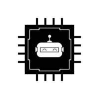 artificiell intelligens robot och chip ikon. vektor