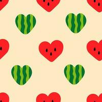 Wassermelone Herzen nahtlos Muster vektor