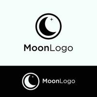 Logo Design Vorlage Halbmond und Star mit modern Konzept isoliert auf Hintergrund. vektor