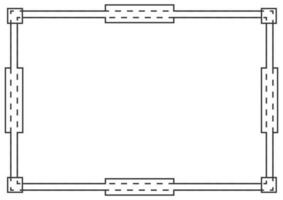 Rahmen und Rand isolierter Vektor. schwarzer Umriss auf weißer Bakcground-Vorlage. vektor