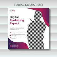 digital affärsmarknadsföring efter designmall för sociala medier vektor