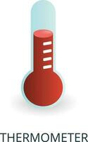 Thermometer Symbol. 3d Illustration von Messung Sammlung. kreativ Thermometer 3d Symbol zum Netz Design, Vorlagen, Infografiken und Mehr vektor